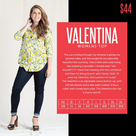 LuLaRoe Valentina Button Front Top Size XS NWT - Picture 10 of 12